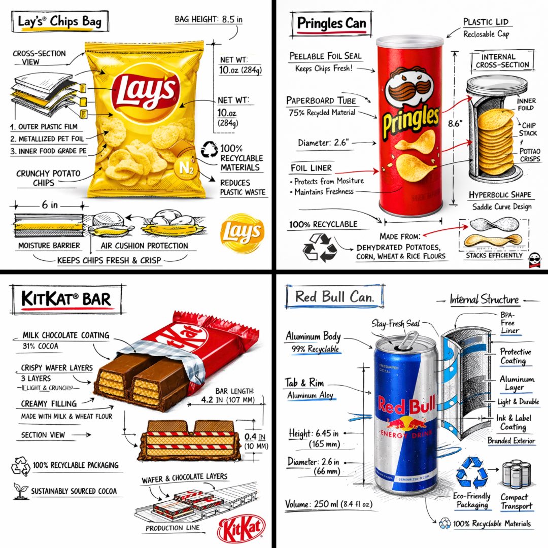 Create a branded technical infographic of a [SNACK], combining a…