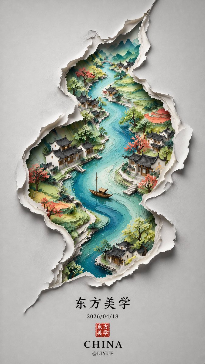Chinese Minimalist S-Shaped Poster
