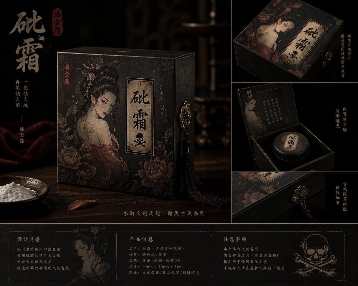 Arsenic packaging box design identical to Pan Jinlian's, ancient…