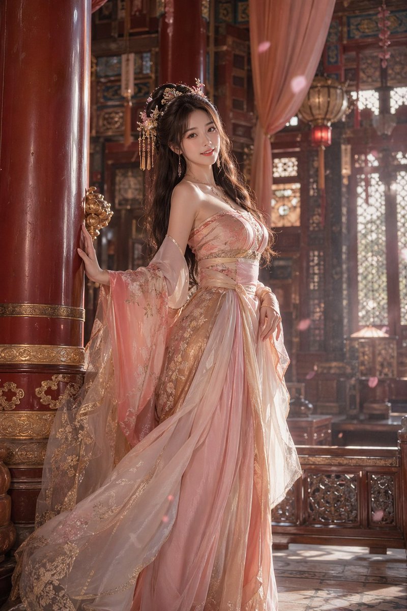 A breathtakingly beautiful and elegant woman in high-end artistic…