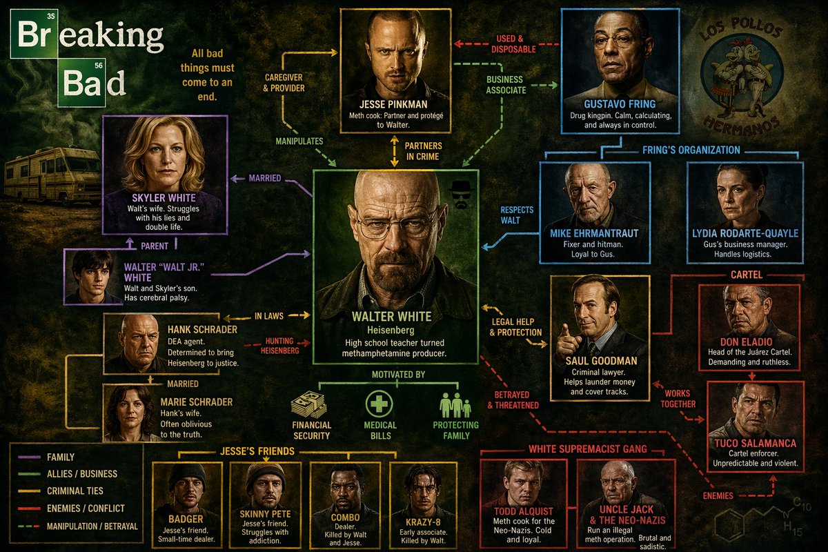 Create a character relationship diagram for the TV series [TV SHOW]