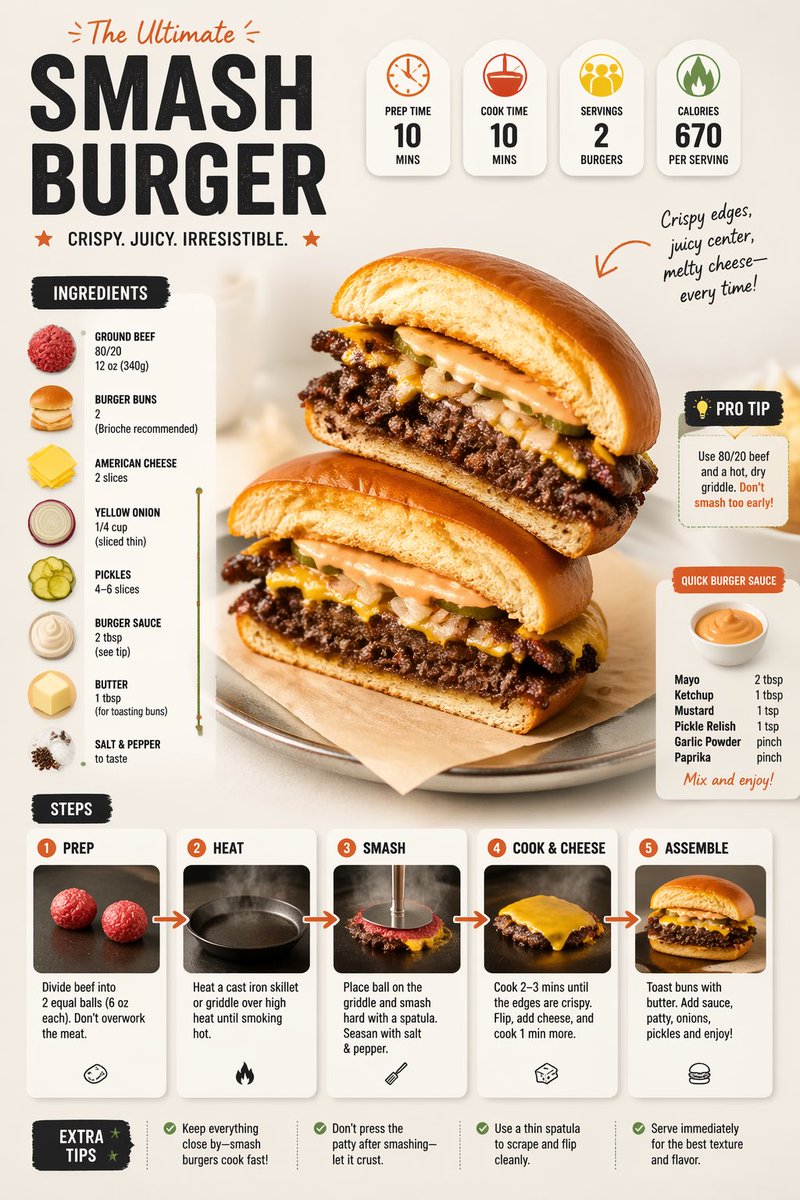 Ultra-clean modern recipe infographic