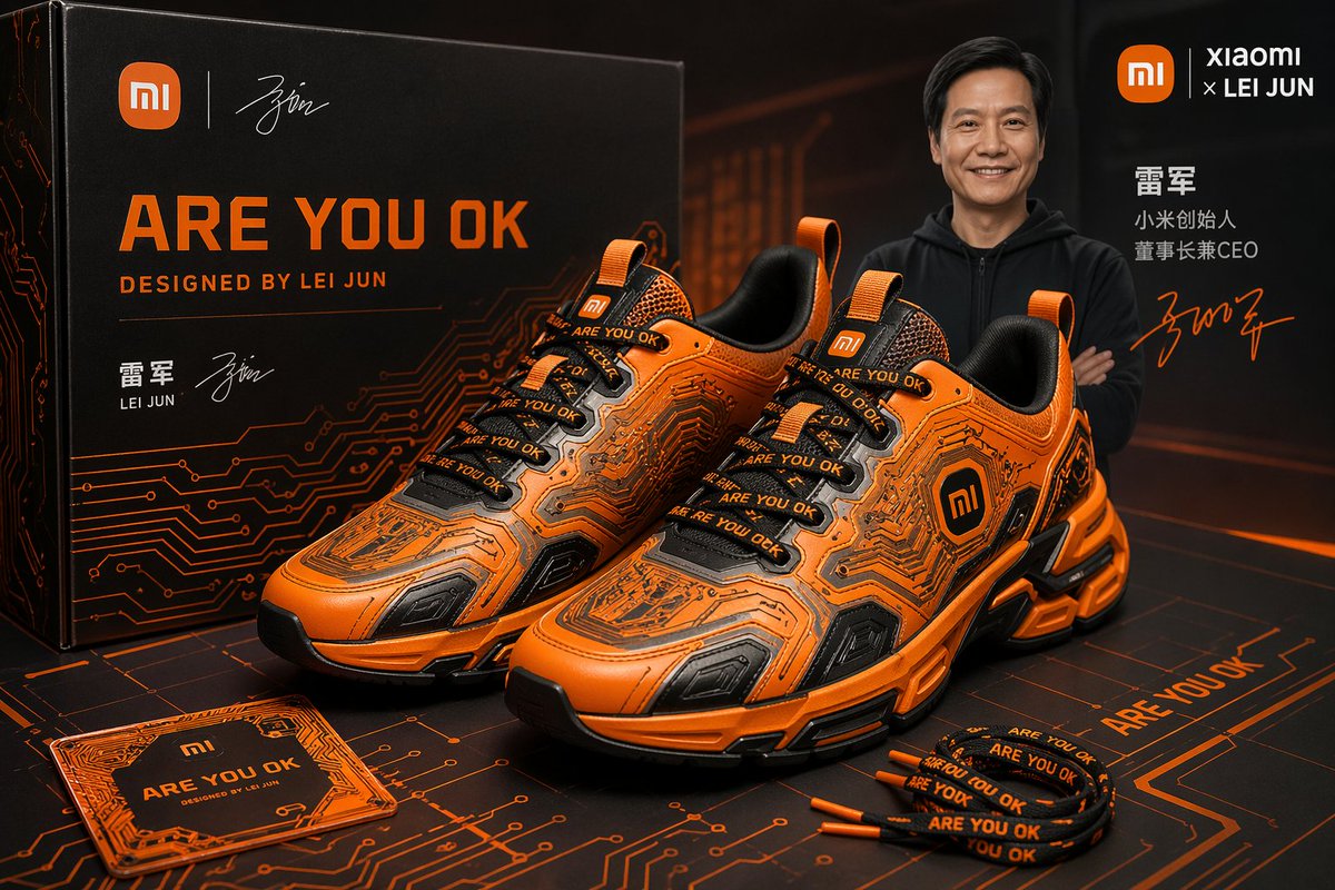Lei Jun ARE YOU OK co-branded shoes, Xiaomi orange color scheme…