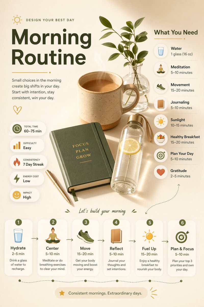Ultra-clean modern editorial infographic on the topic of [ROUTINE]…