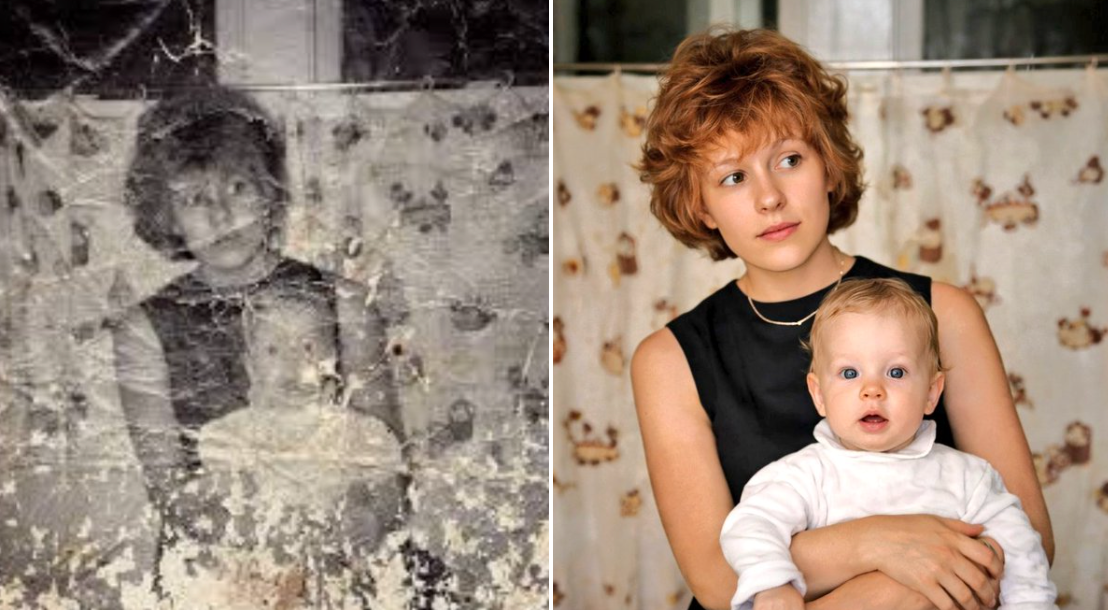 Restore this old photo into professional portrait of DLSR - quality…