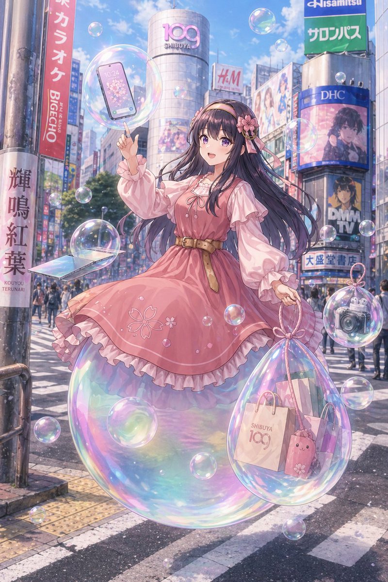 Dreamy Shibuya Bubble Girl