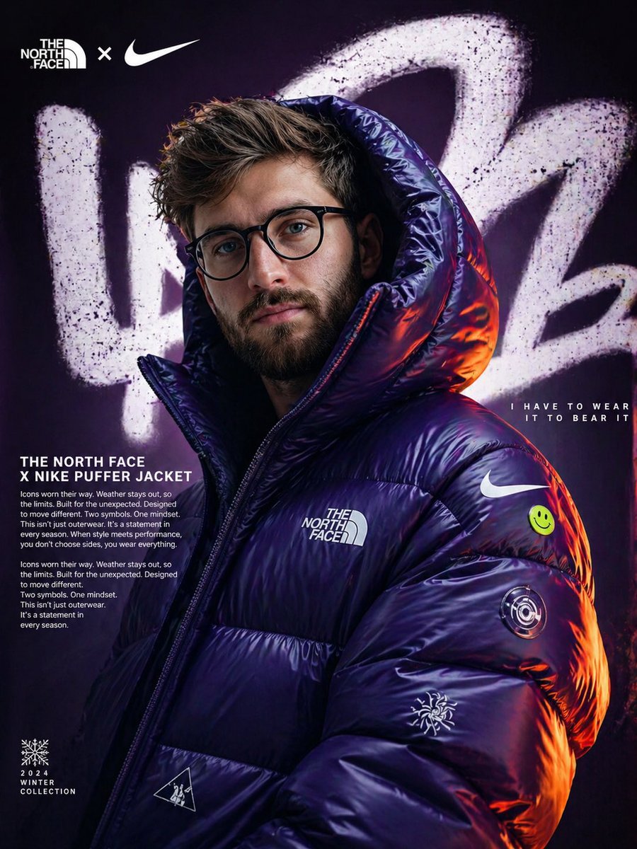 Ultra-realistic fashion campaign poster featuring a young male model…