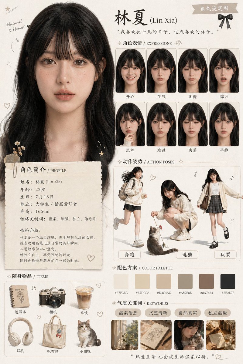Create a character design sheet based on the uploaded image