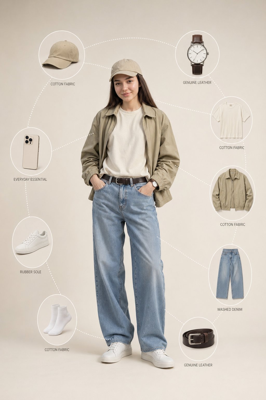 Beige menswear fashion infographic