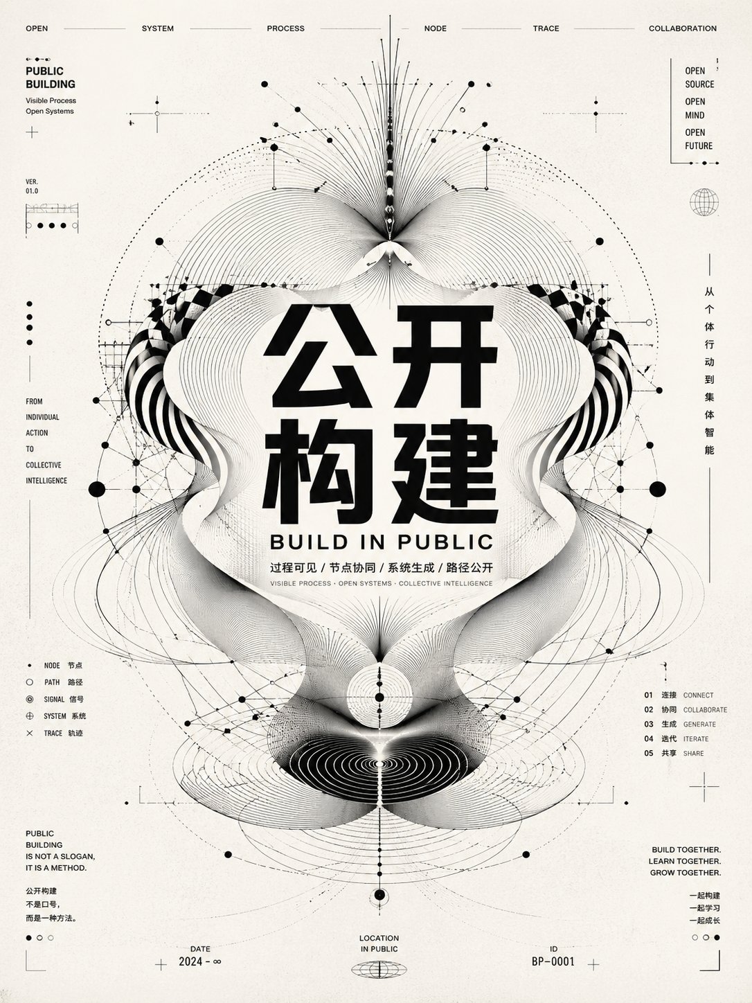 Monochrome optical concept poster