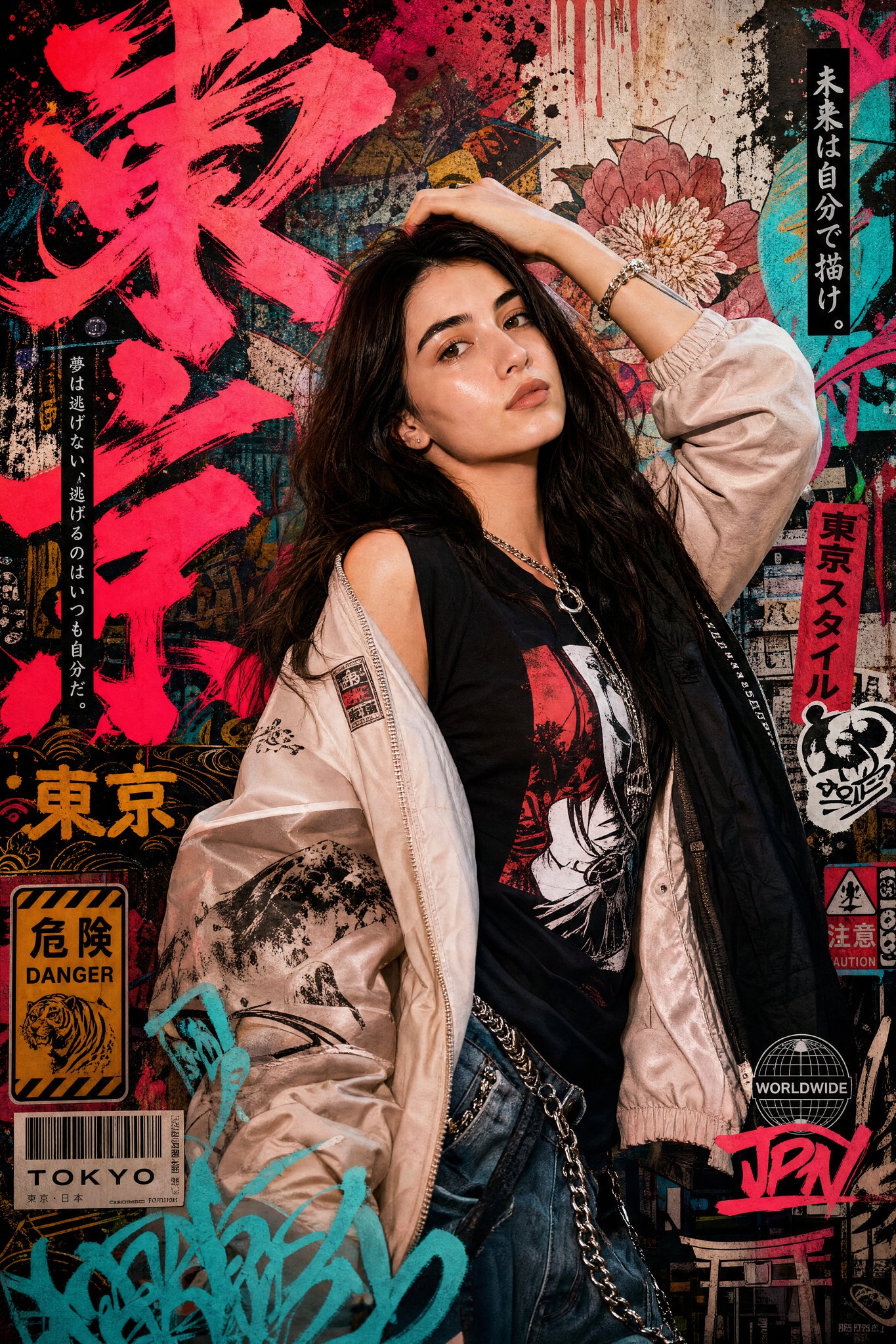 Japanese graffiti street fashion poster