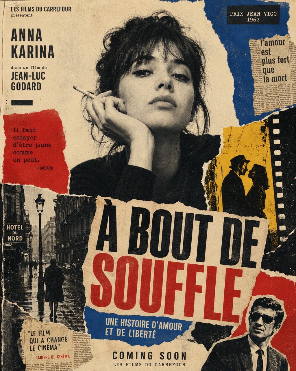 Vintage French New Wave movie poster