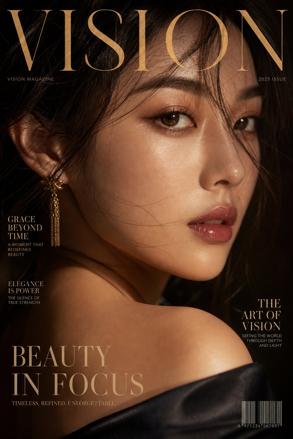 Luxury VISION magazine cover portrait