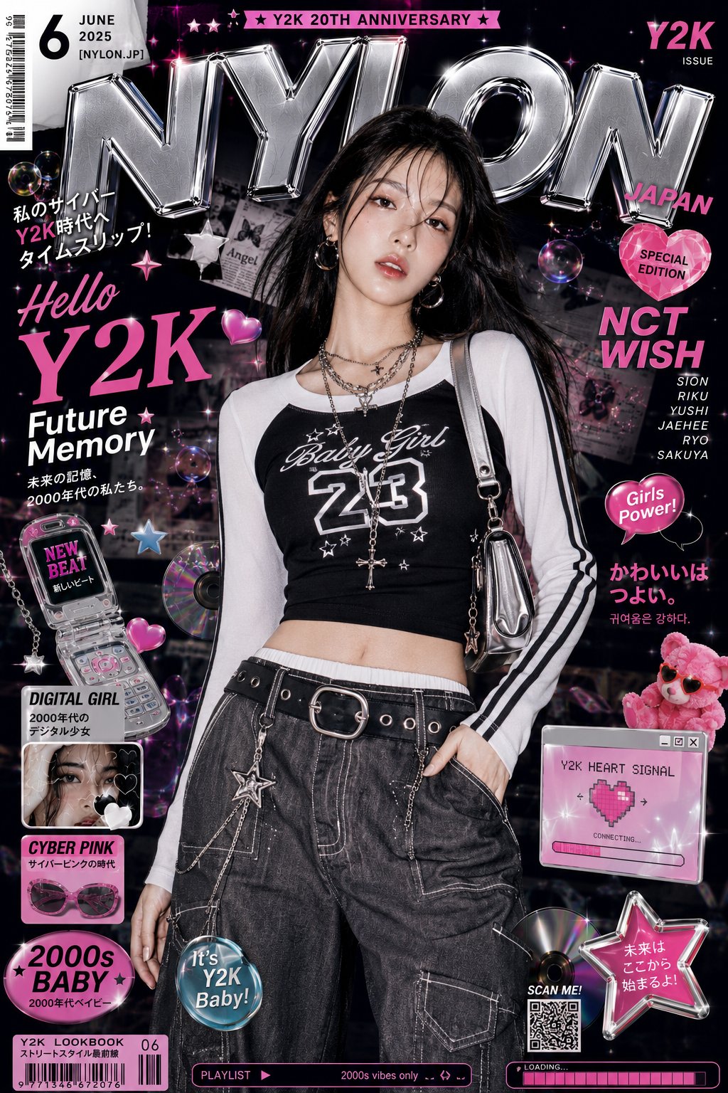 Y2K K-fashion editorial magazine cover
