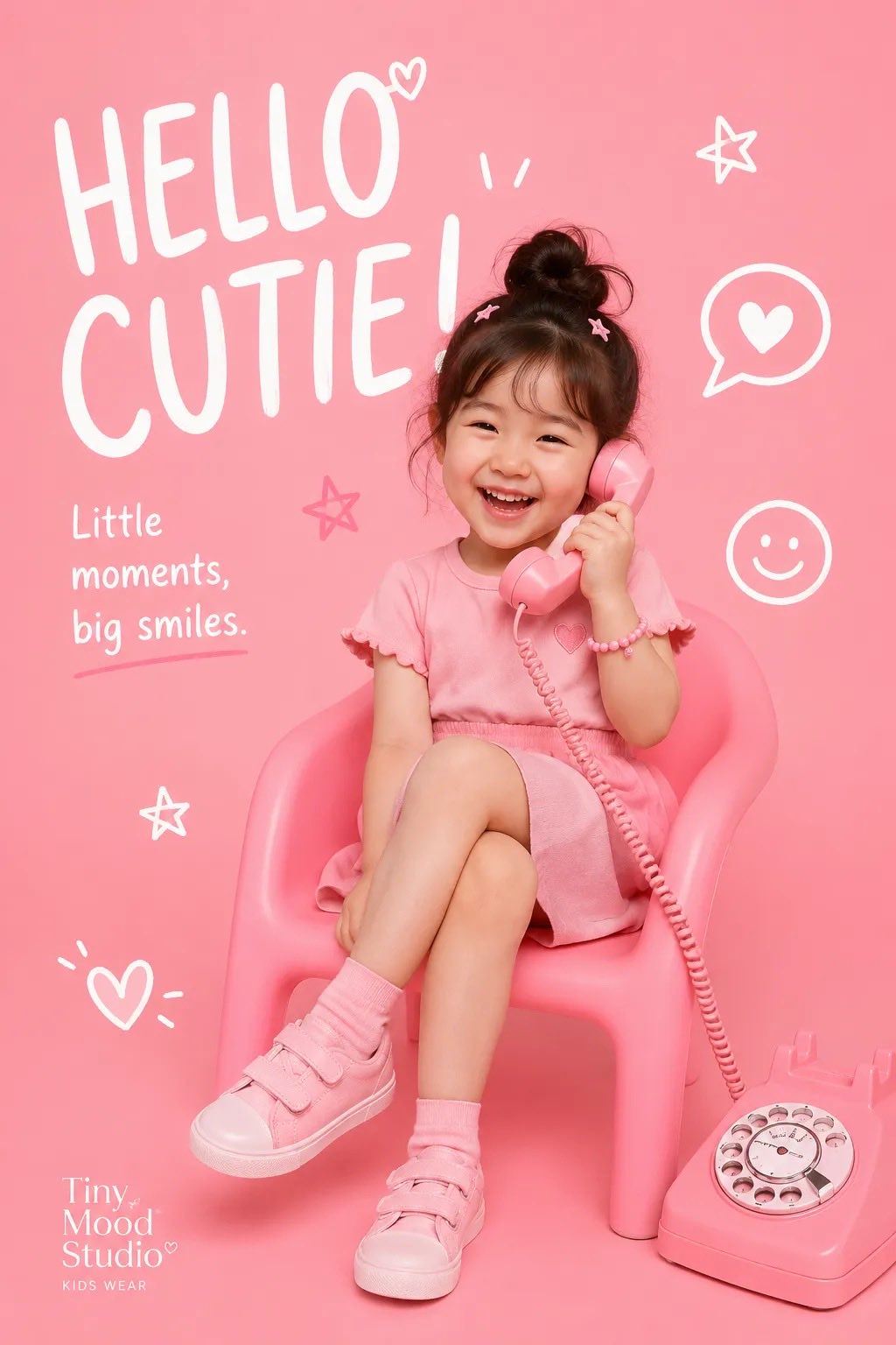 Playful kids fashion editorial poster