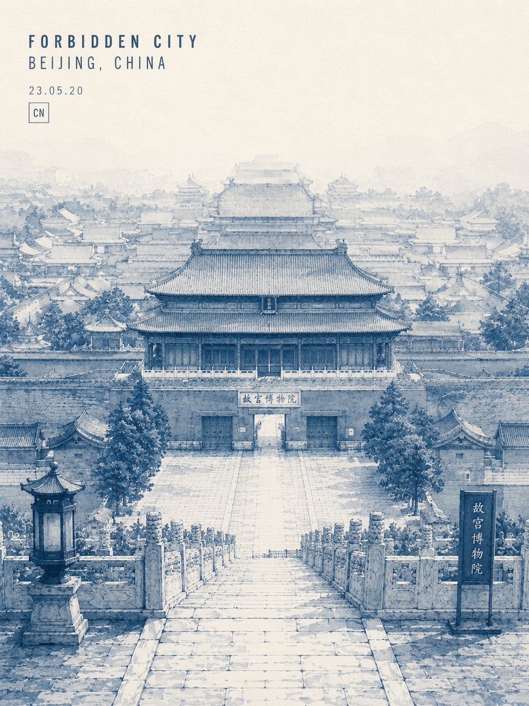 Great Wall watercolor sketchbook travel poster
