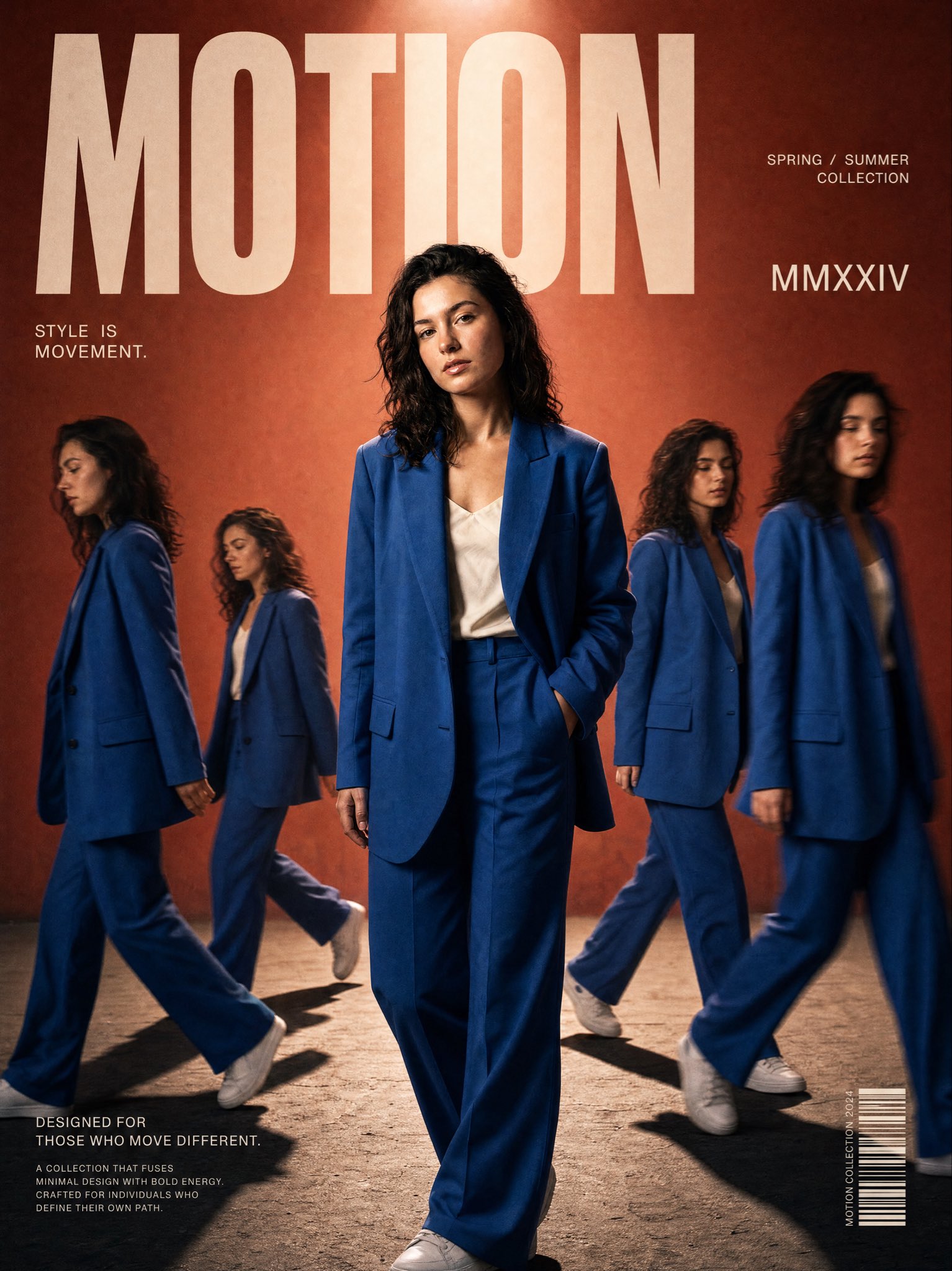 Streetwear editorial poster with motion clones