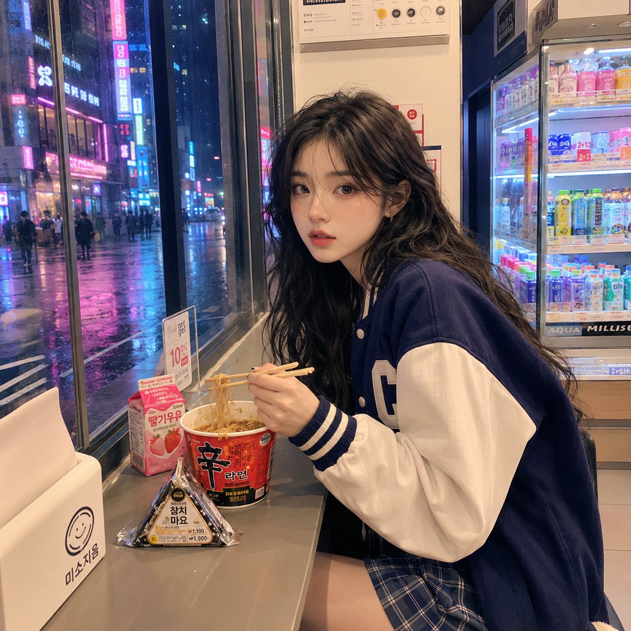 Late-night Seoul ramen photo + journal page