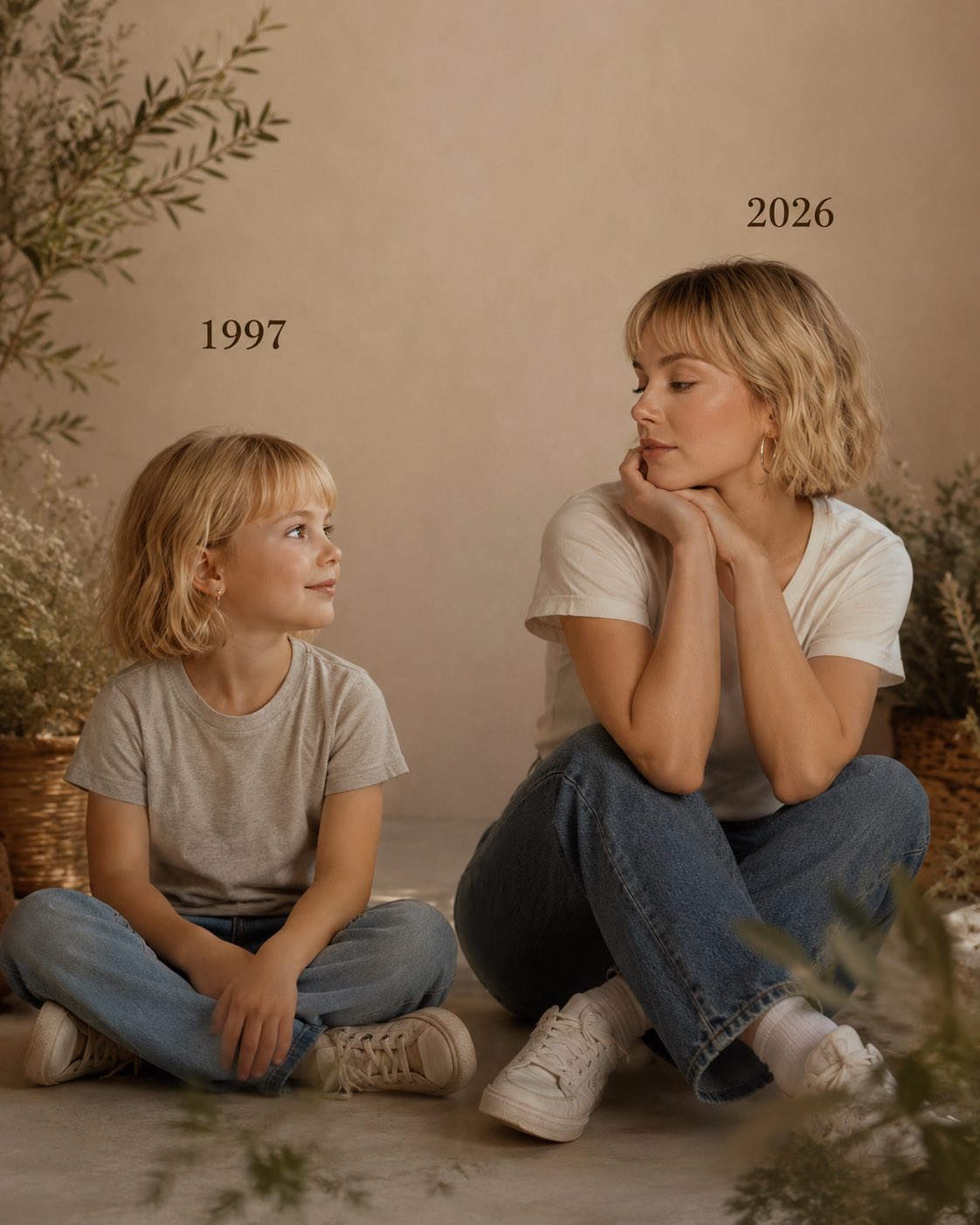 Child me meets present me side-by-side