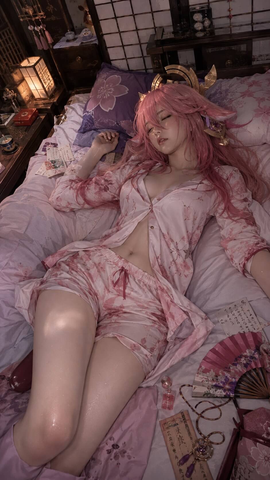 Bizarre Sleeping Pose of an ACG Character