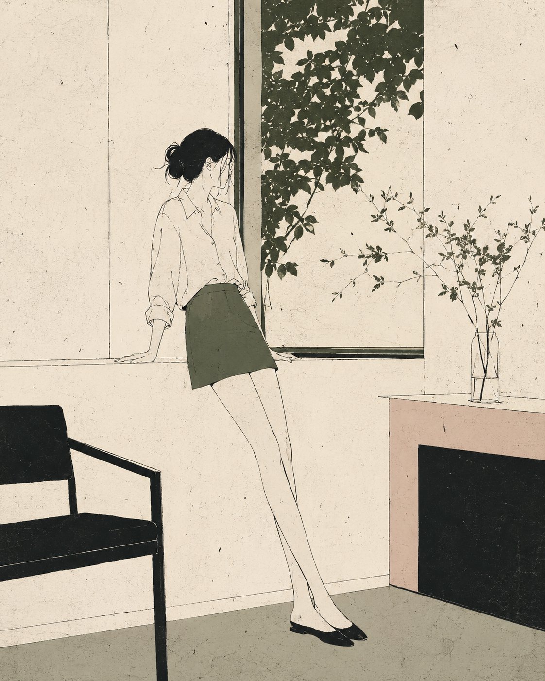 Minimalist Nordic editorial illustration