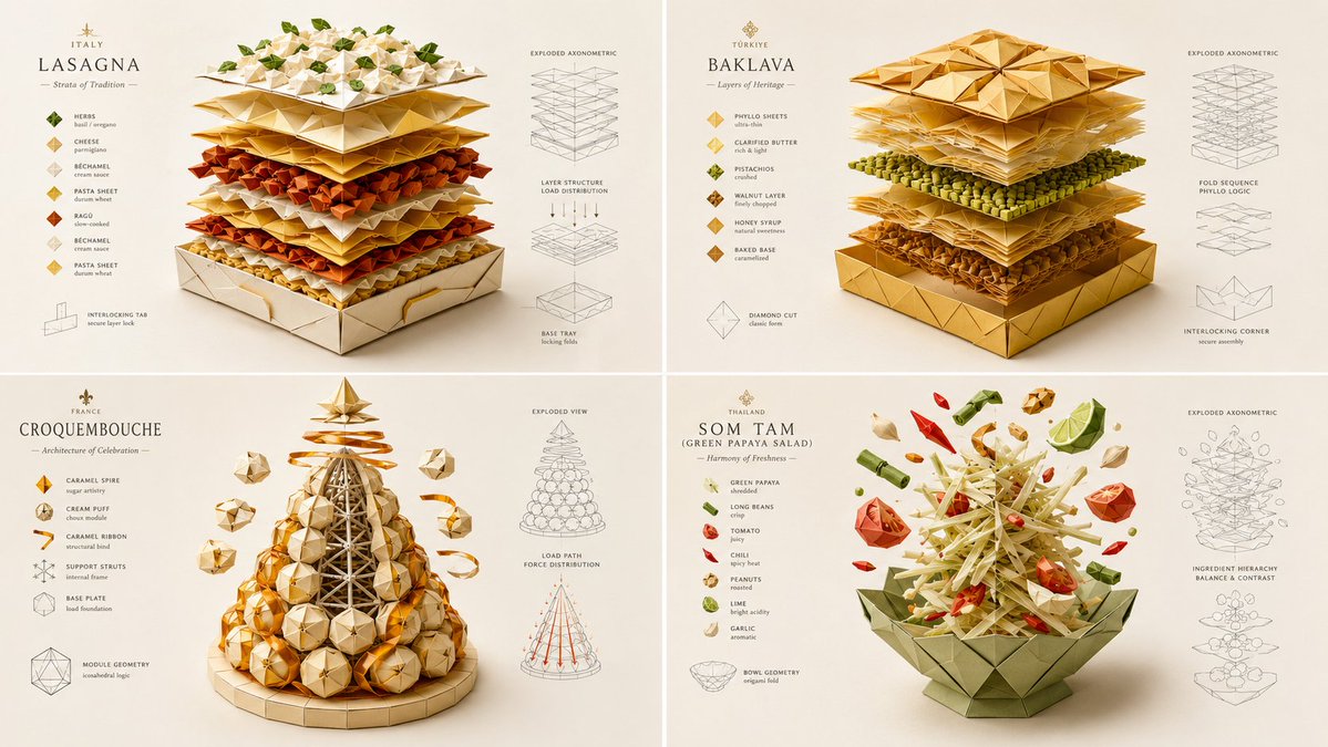 Origami Food Poster