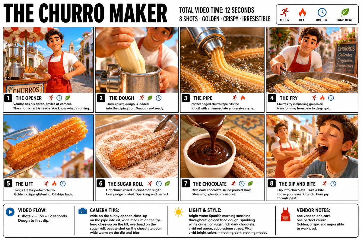 Churro Maker Storyboard Poster