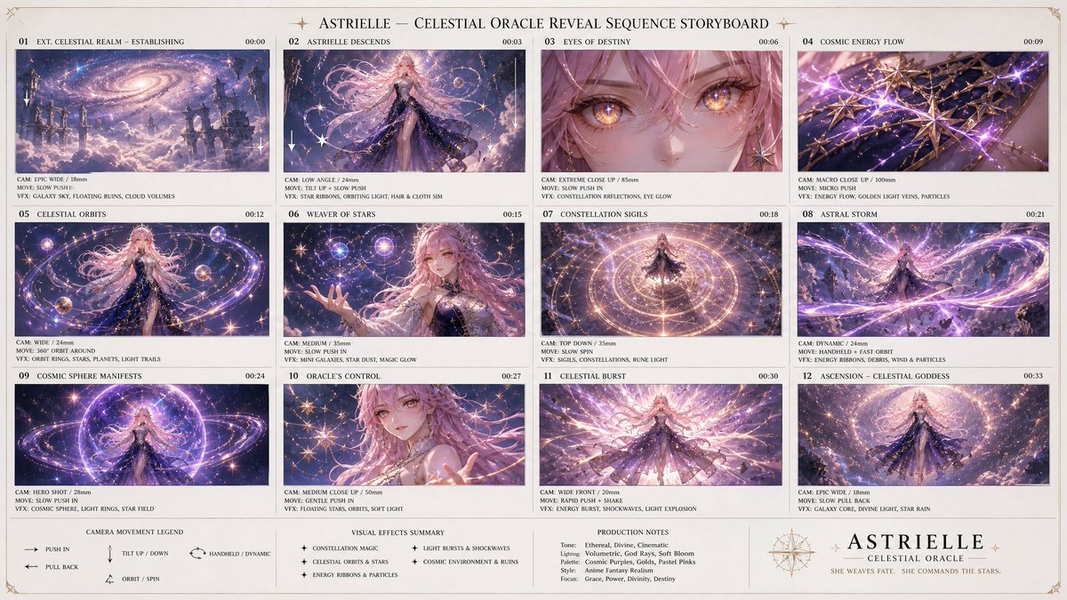Celestial Fantasy Oracle Storyboard