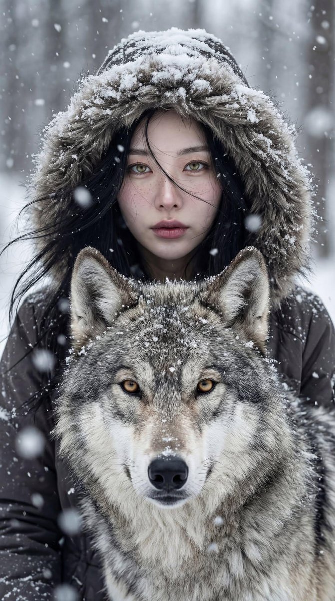 Winter Wolf Cinematic Portrait