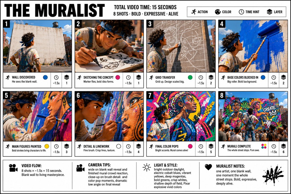 Muralist Infographic Storyboard Poster Prompt
