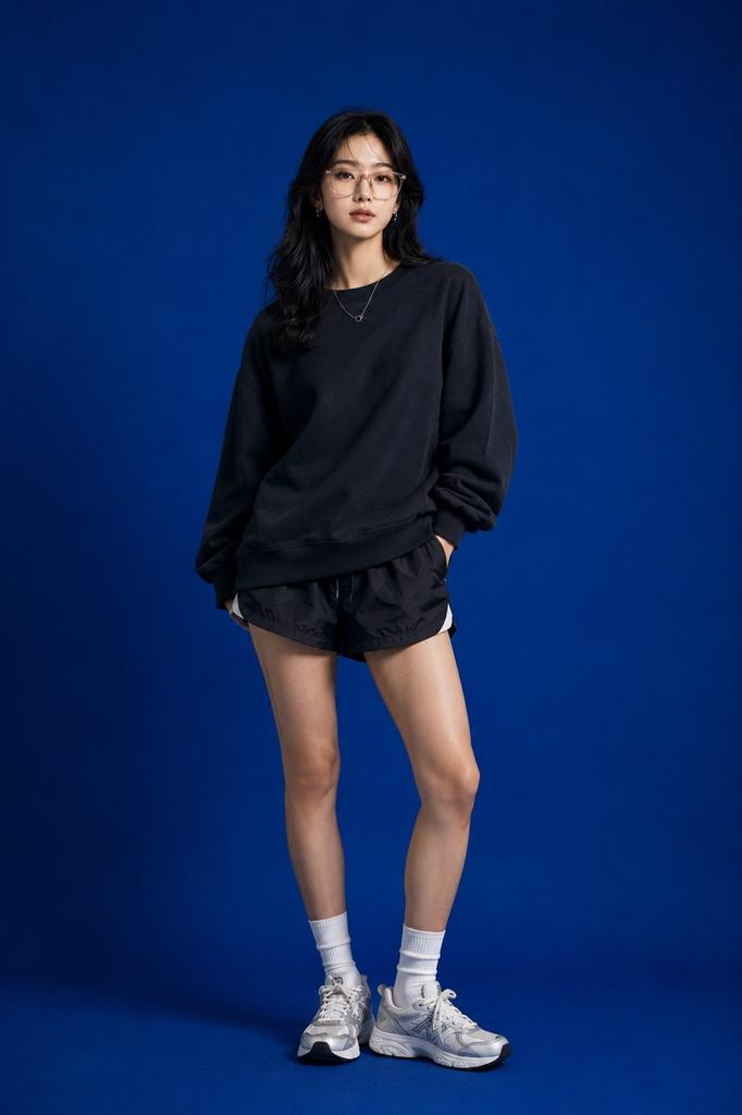 Studio Fashion Portrait with Cobalt Blue Background
