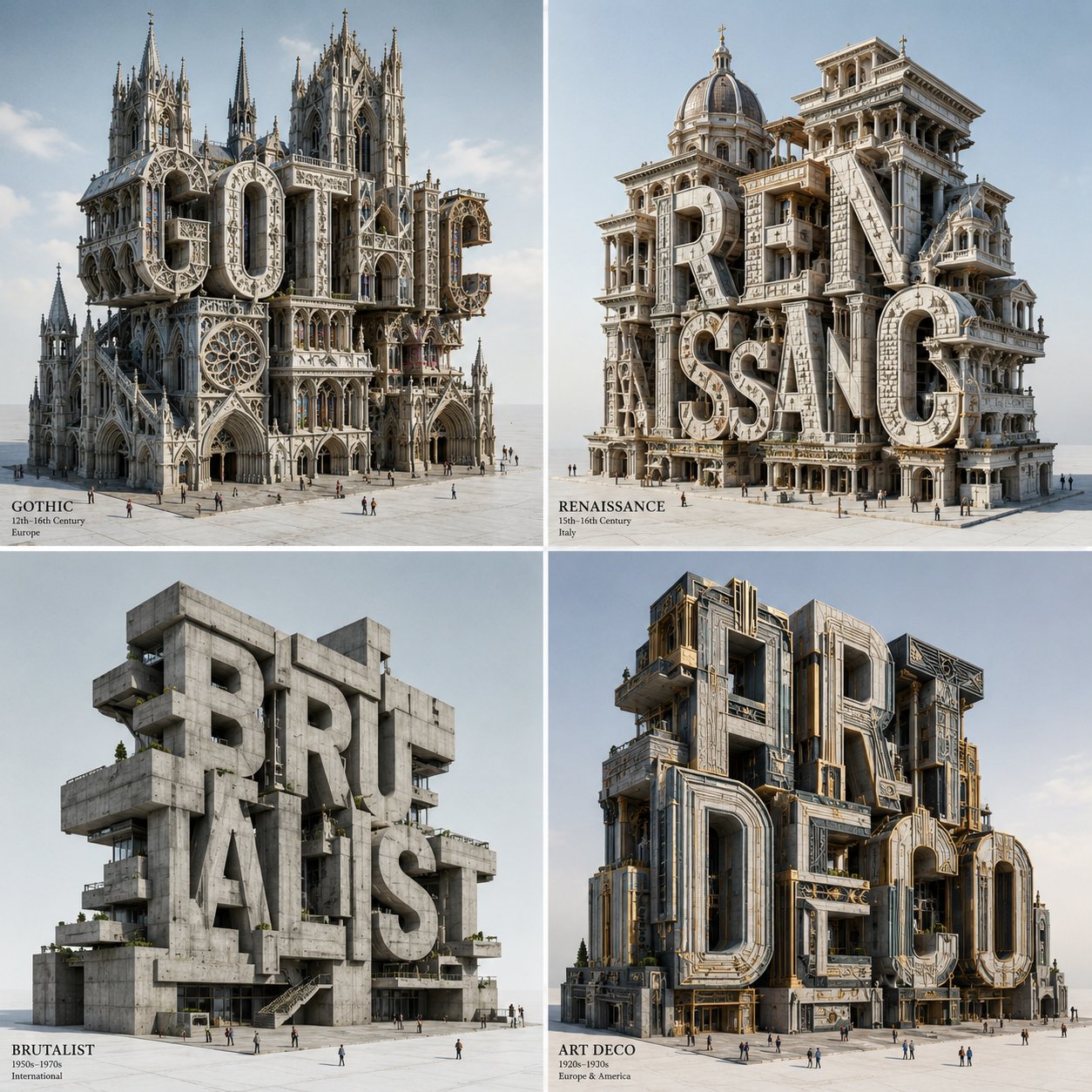Architectural Styles 2×2 Grid