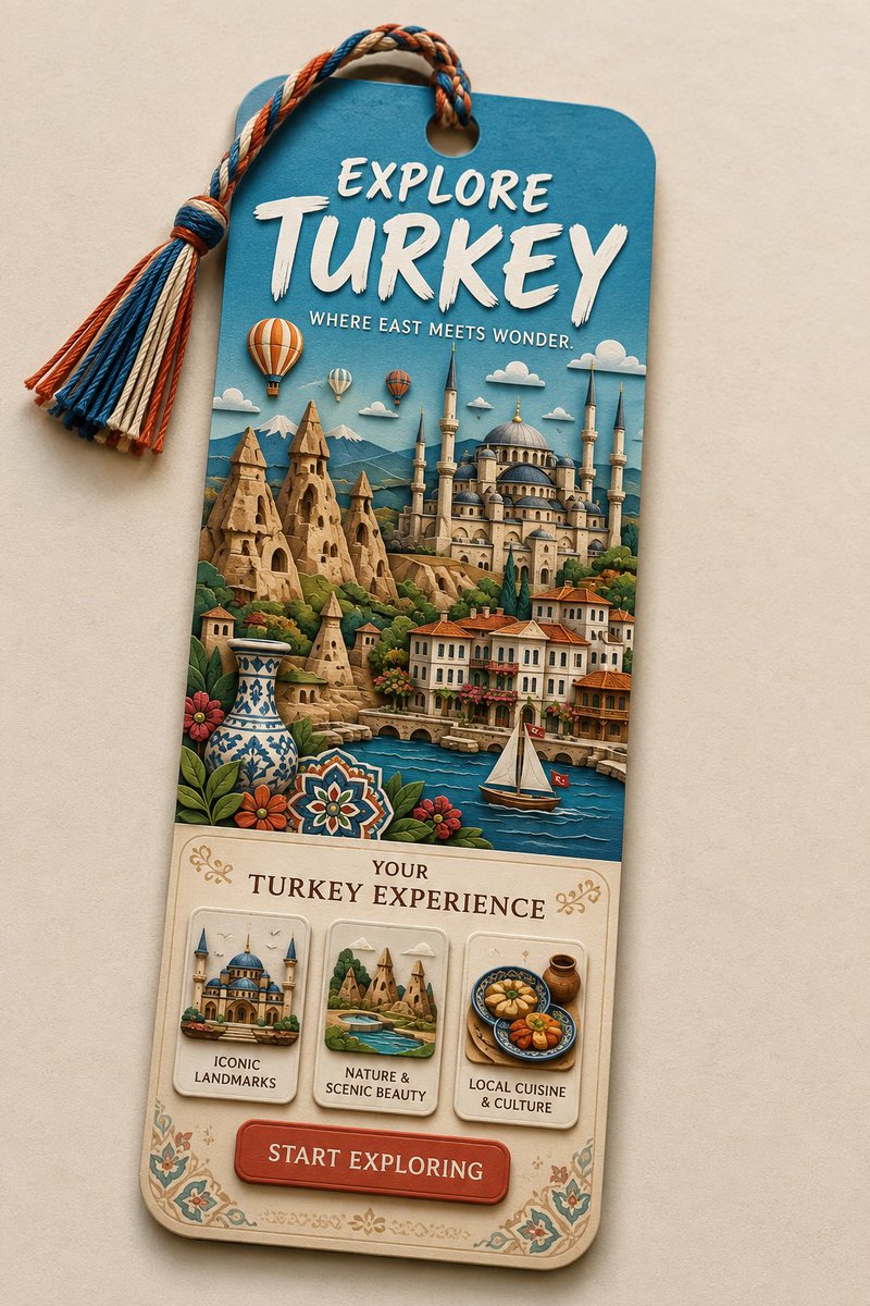 Papercraft travel bookmark
