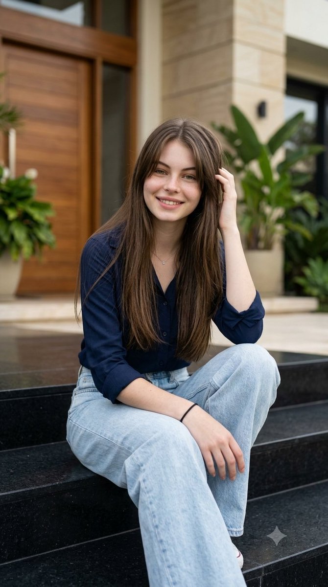Luxury home steps lifestyle portrait