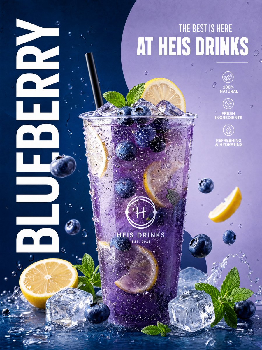 Blueberry lemonade ad poster