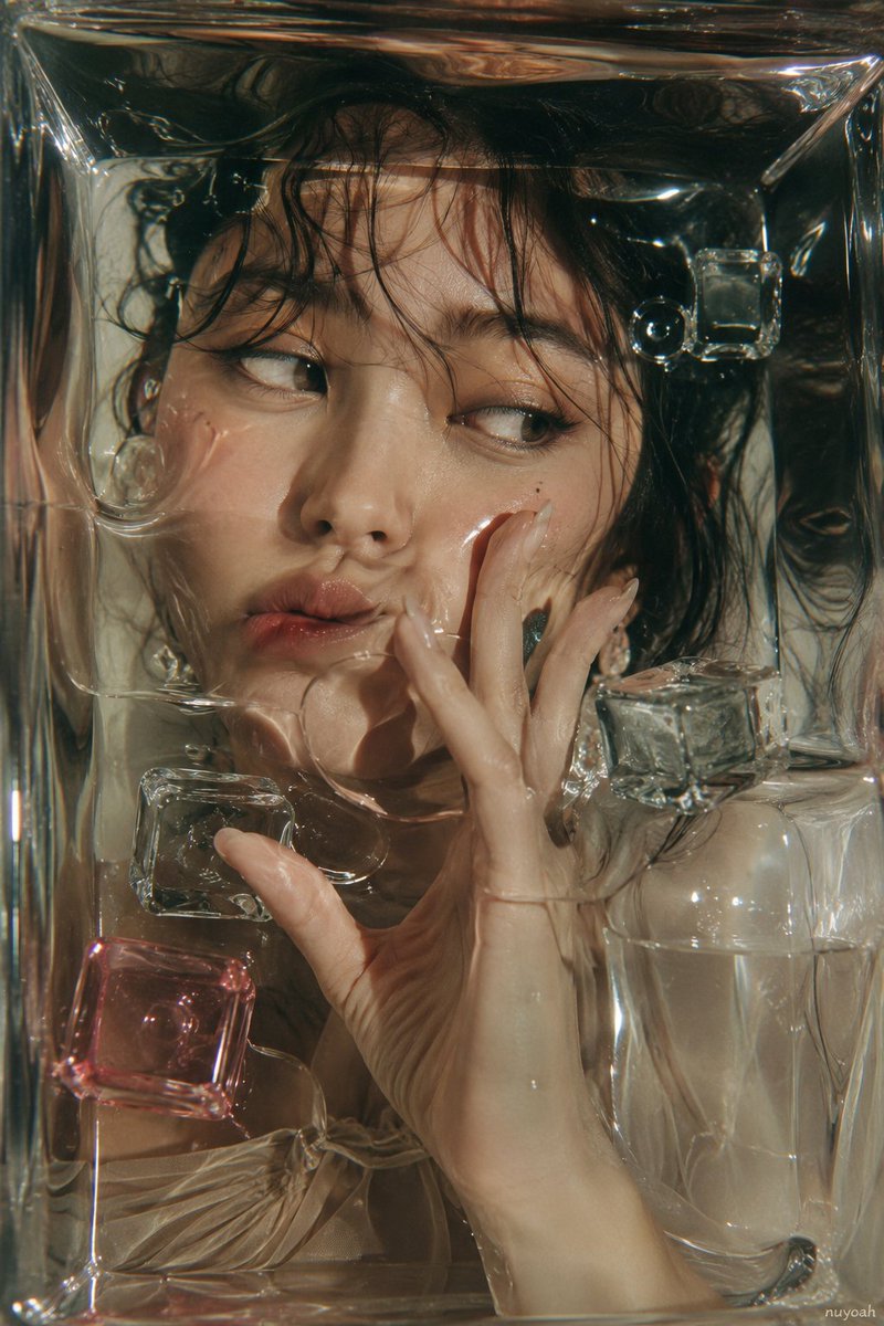 Glass tank beauty close-up