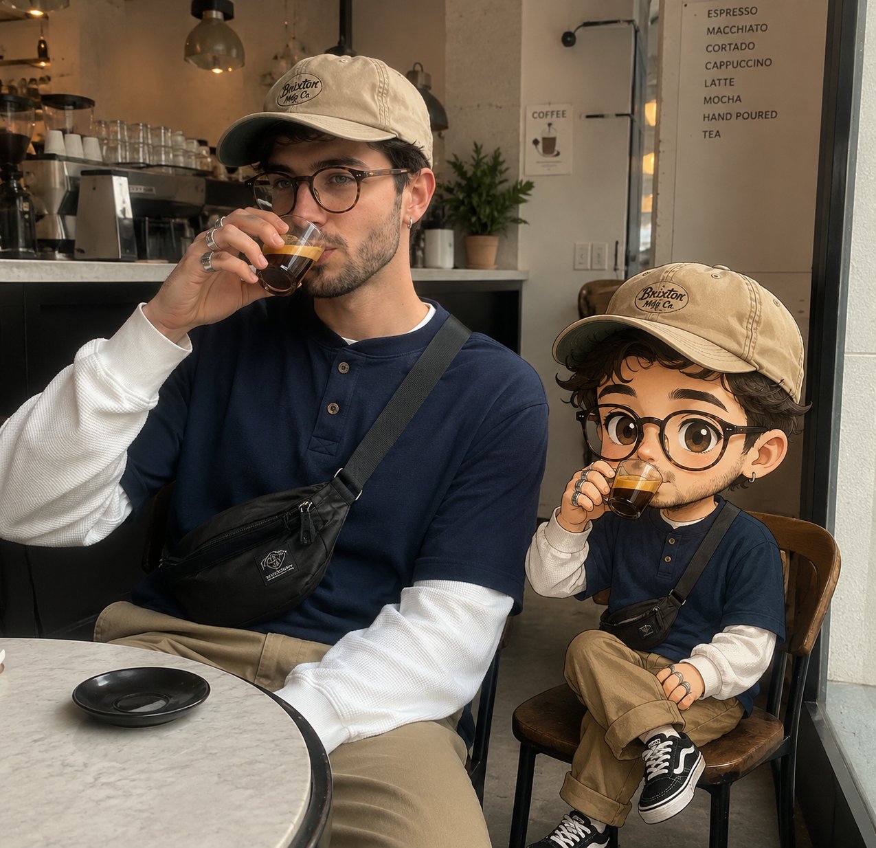 Chibi clone coffee shop photo