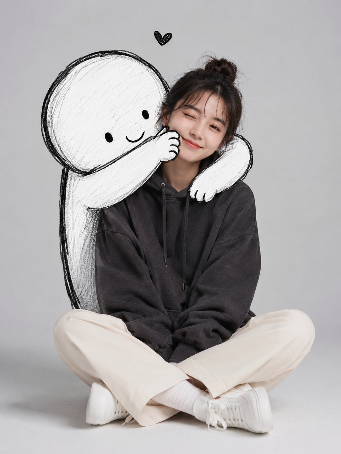 Minimalist hoodie portrait