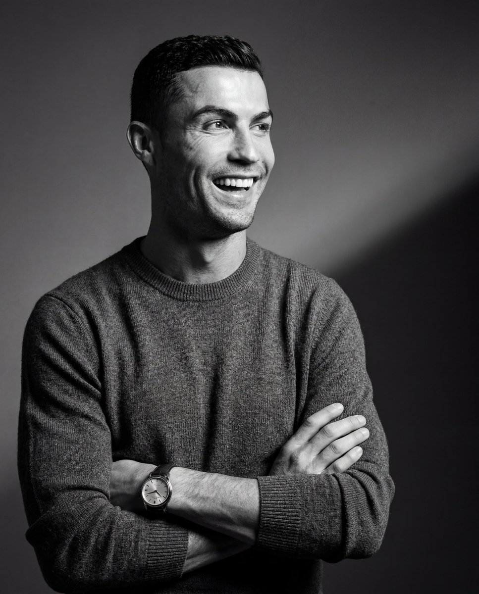 Monochrome football legend portrait