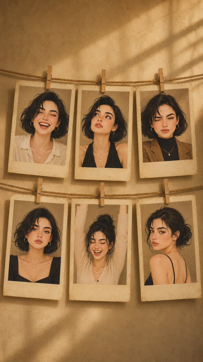 Vintage Polaroid girl collage