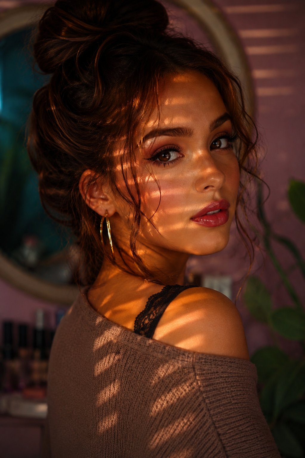 Golden hour woman portrait