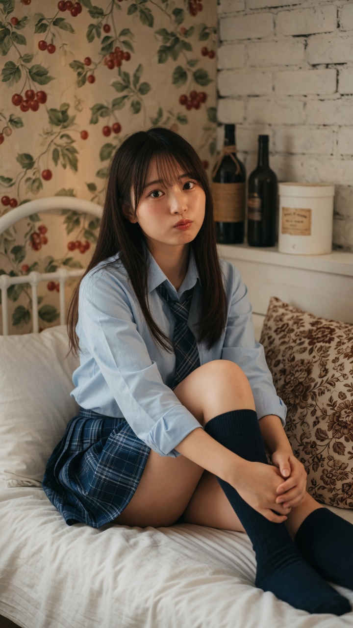 Japanese school bedroom portrait
