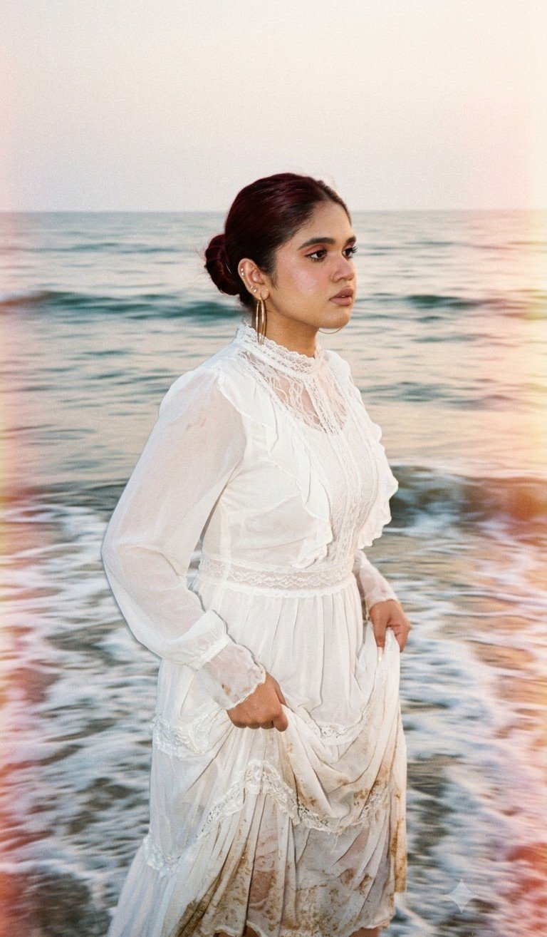 Dreamlike beach motion portrait