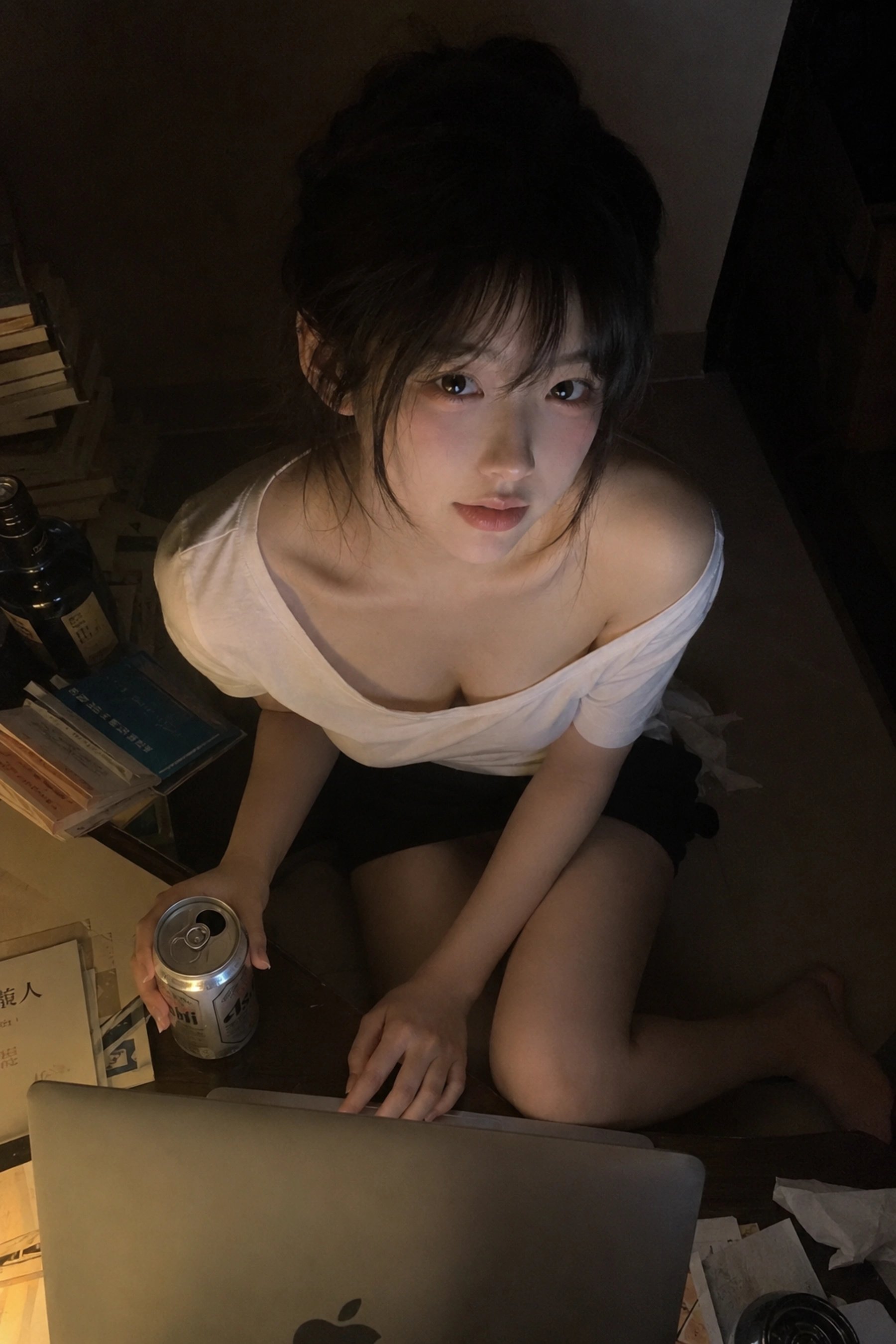 Late-night laptop portrait