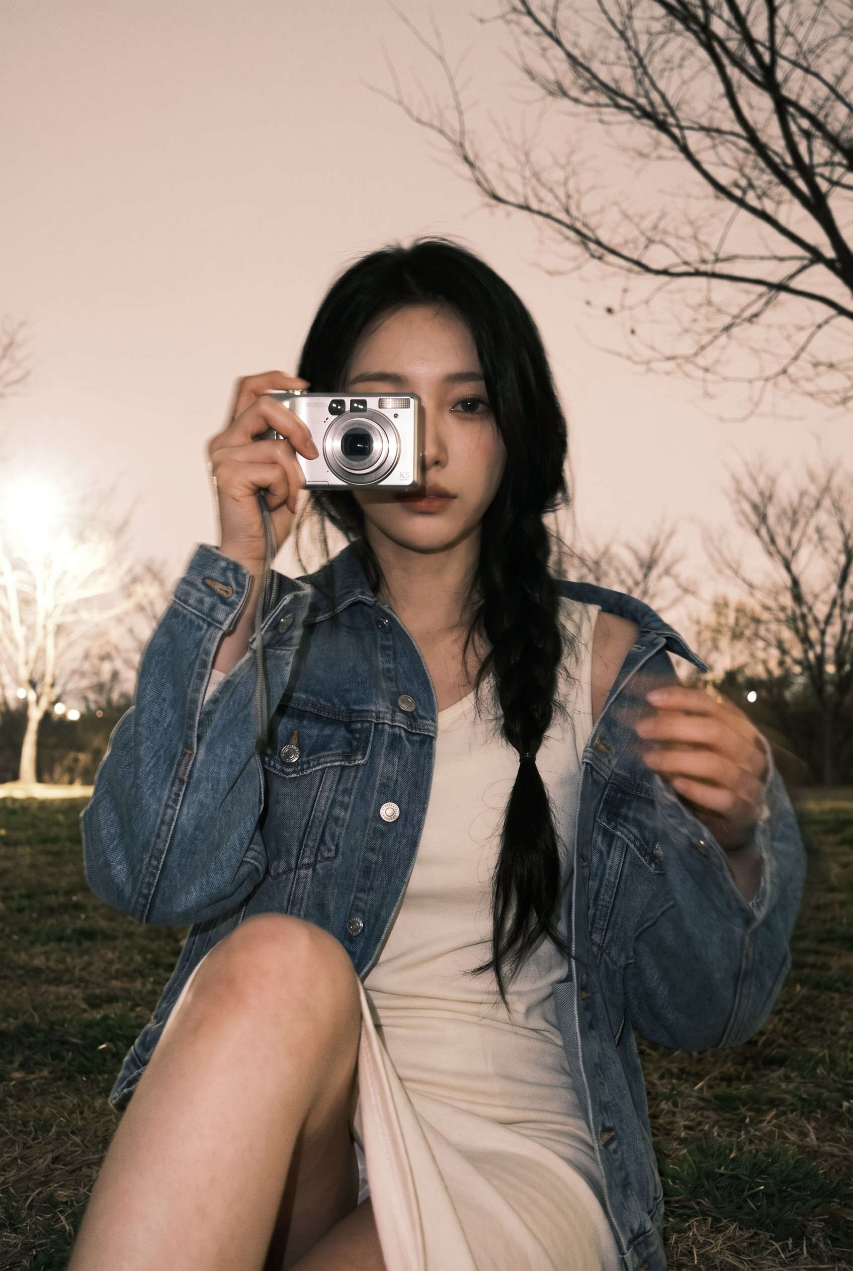 Dusk compact-camera park portrait