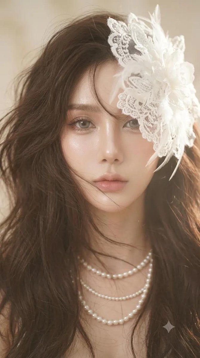 Lace feather beauty portrait