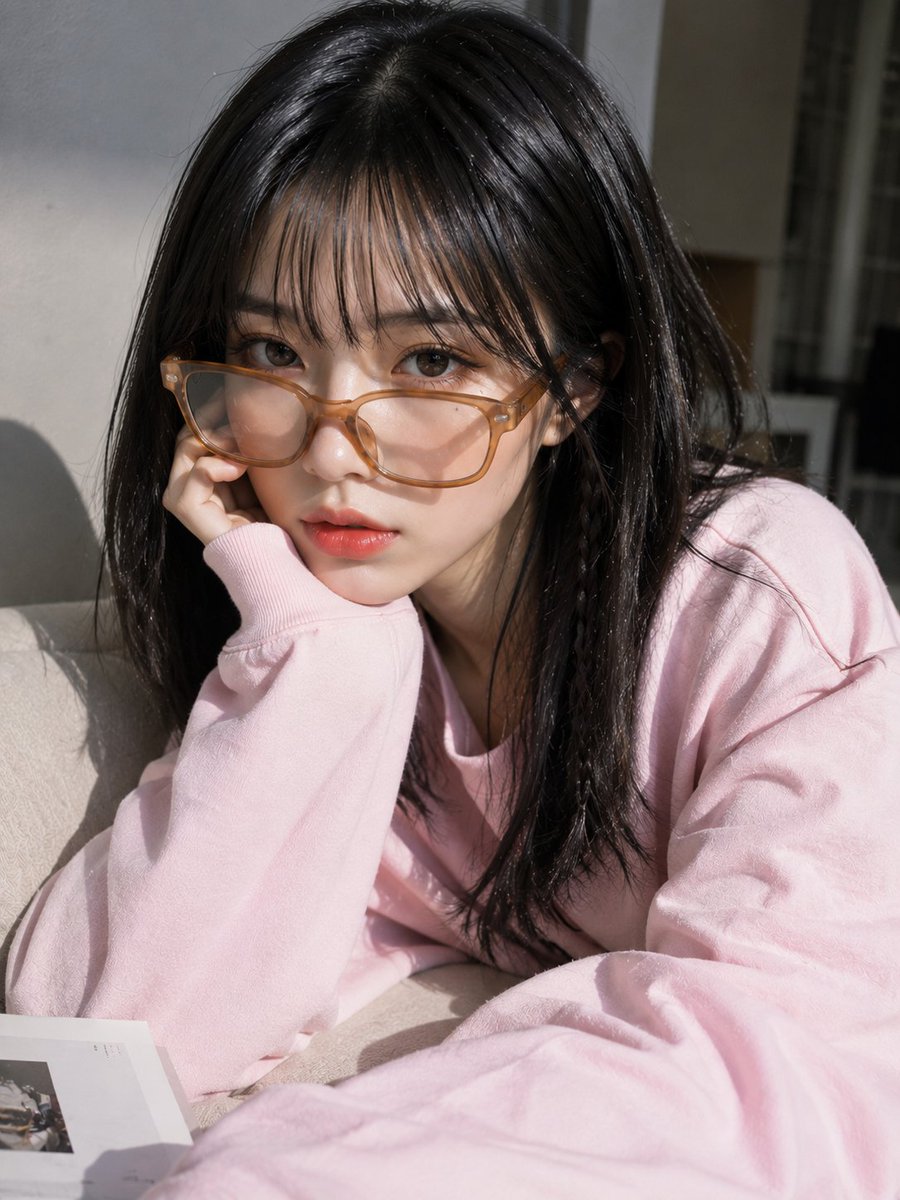 Korean glasses beauty portrait