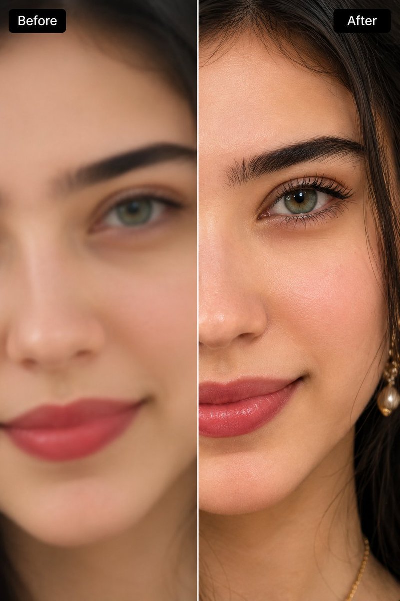 Before after beauty retouch