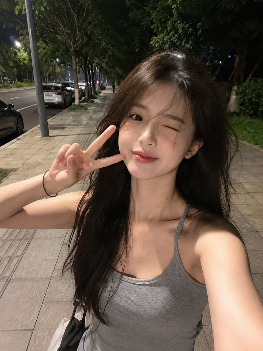 Night smartphone selfie portrait