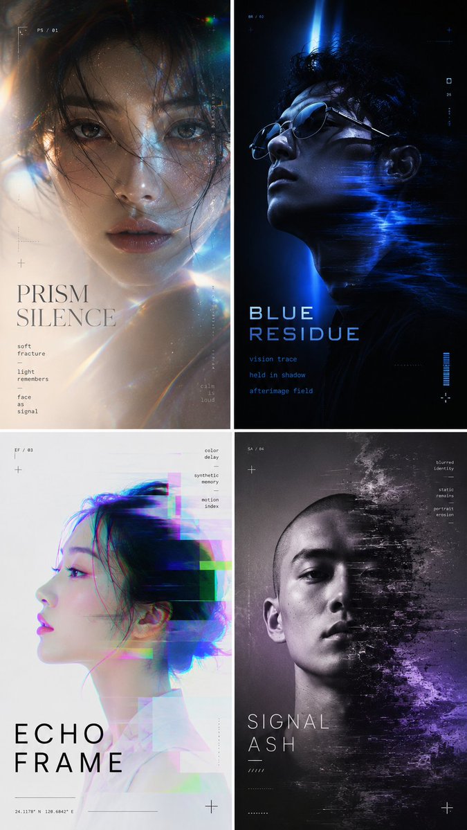 Experimental editorial portrait poster